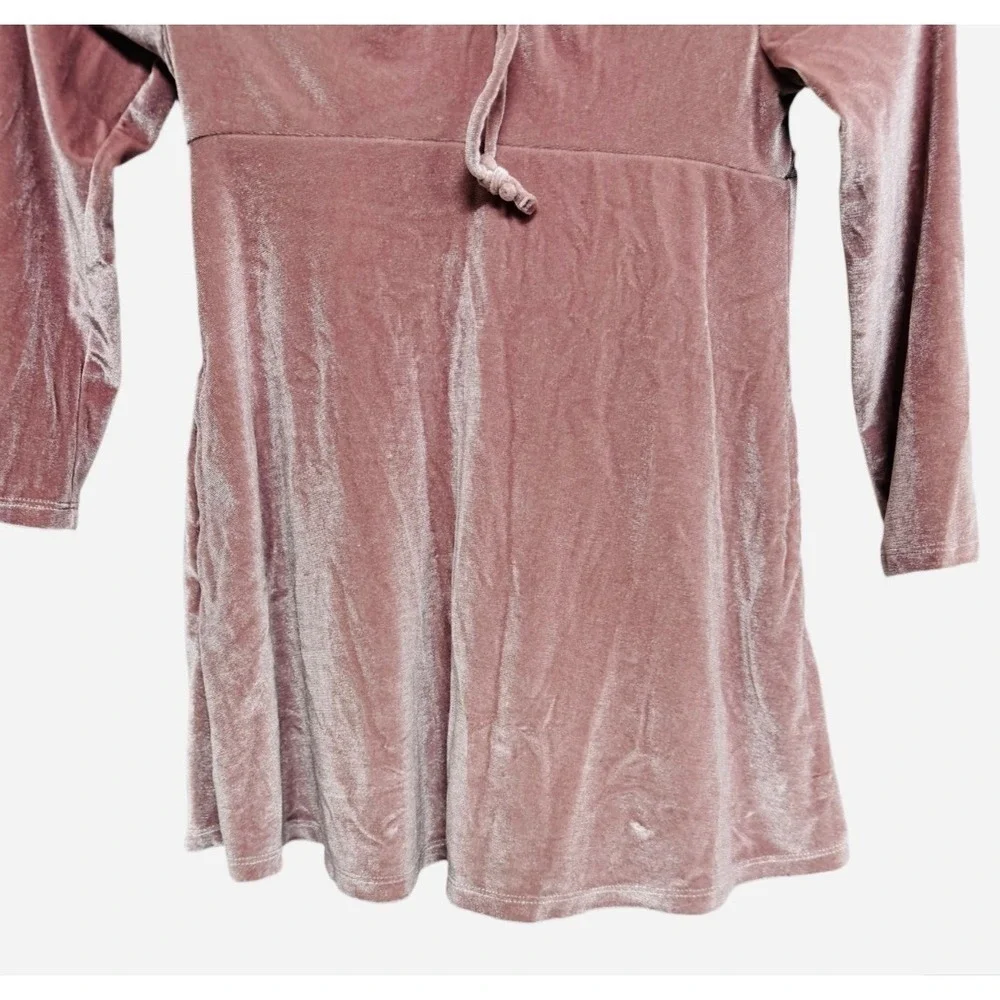 Old Navy Girls Velour Pink Long Sleeve Dress Size Small (6-7)